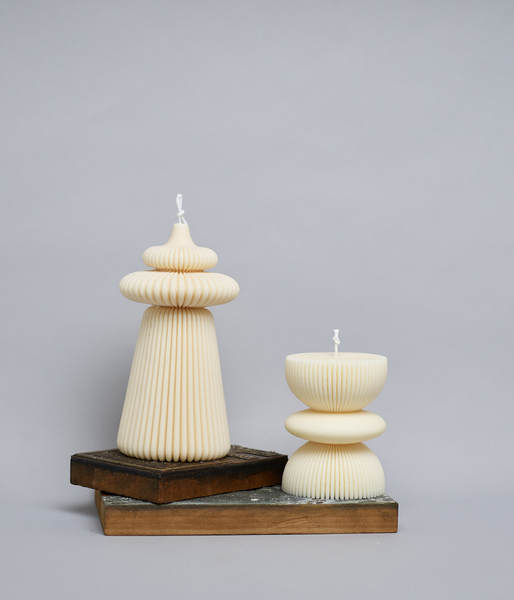 Stacked 3-tier fluted - Soy Sculptured Pillar Candle