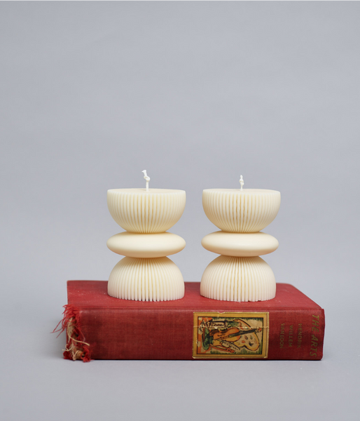 Stacked 3-tier fluted - Soy Sculptured Pillar Candle